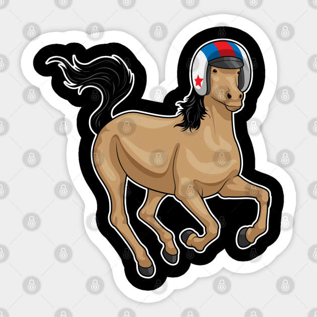 Horse Motorcycle helmet Horse Sticker TeePublic